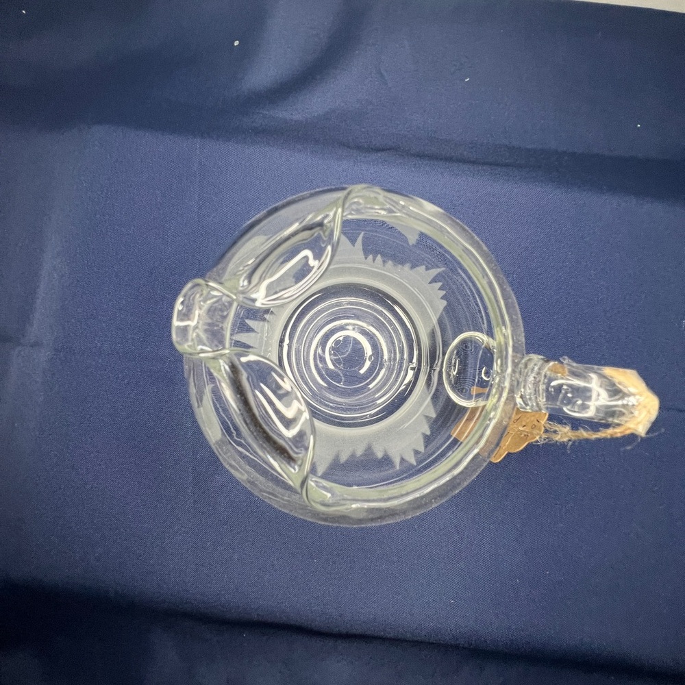 Clear Glass Pitcher with Etched Design - Picture 3 of 6